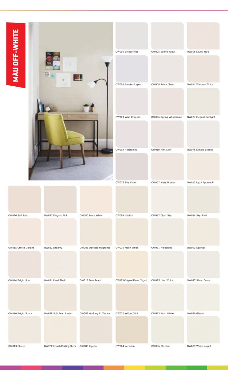 Bảng màu sản phẩm cao cấp Nippon