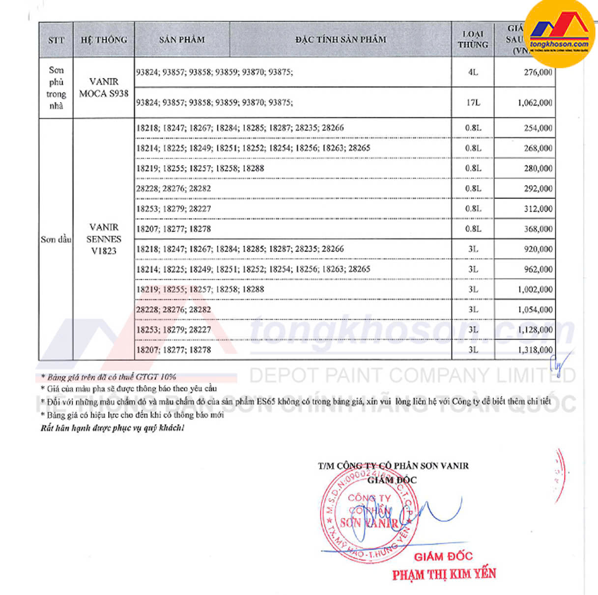 bang bao gia son valspar