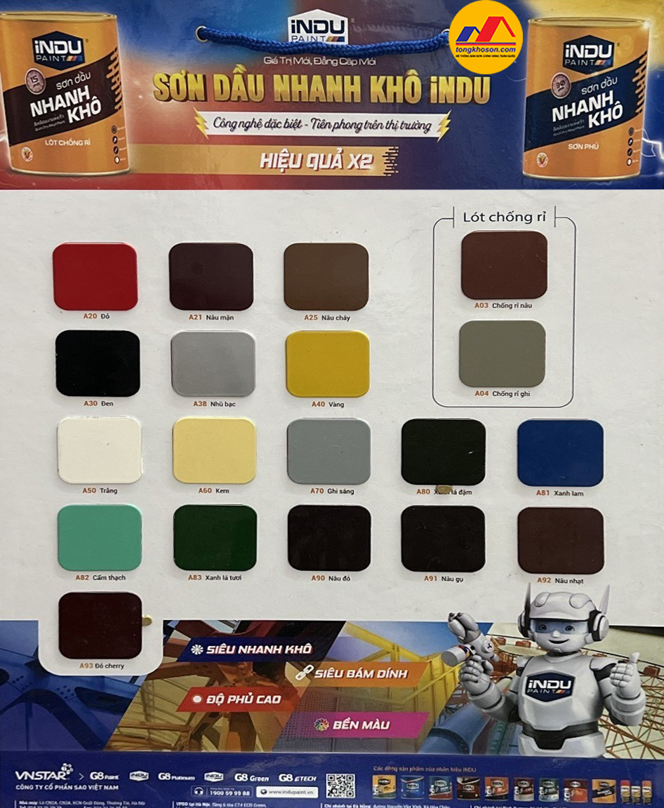 Bảng màu sơn dầu indu