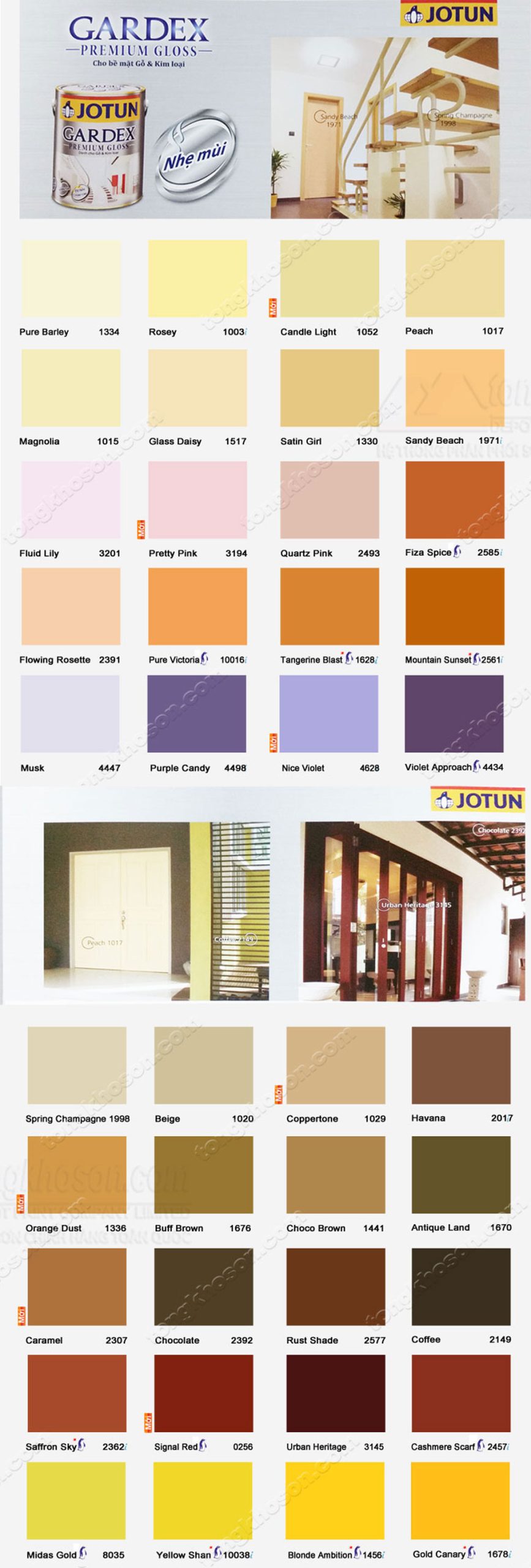 Bảng màu sơn dầu Jotun Gardex 