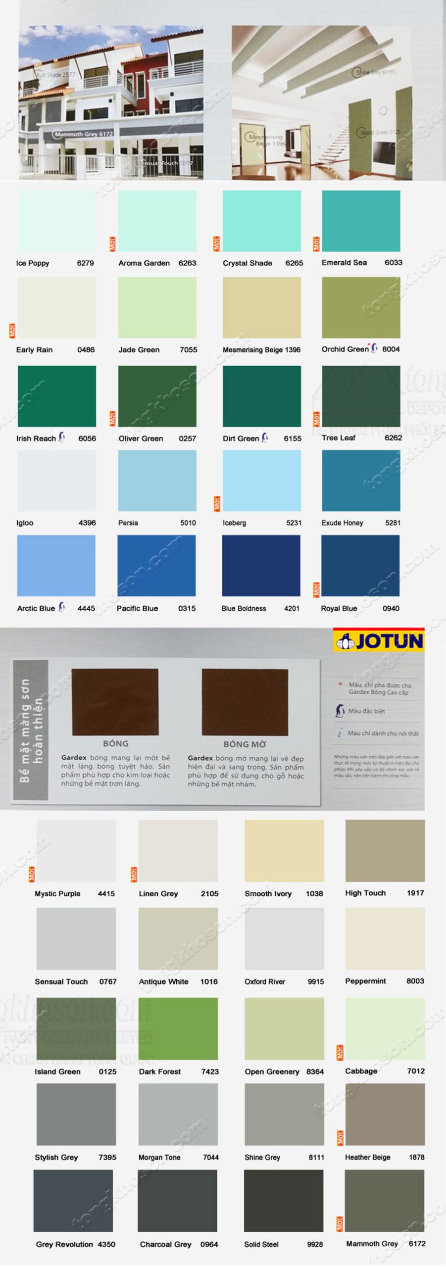 Bảng màu sơn dầu Jotun Gardex 