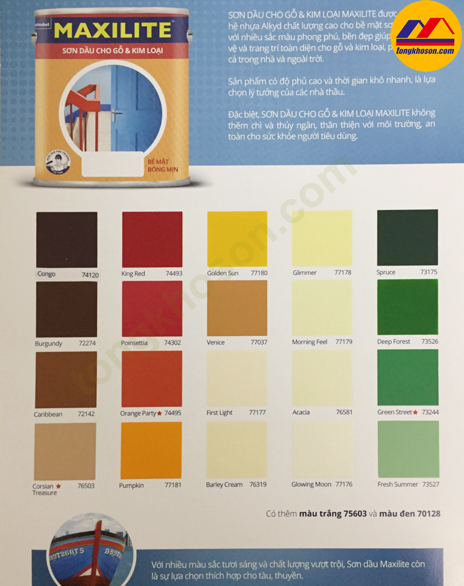 bảng màu sơn dầu maxilite
