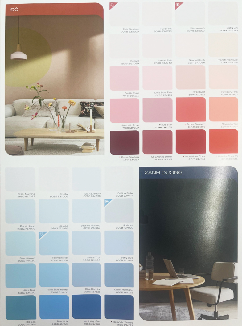bảng màu sơn dulux yêu thích