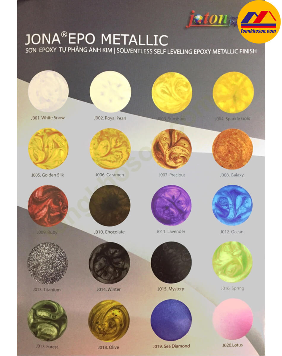 Bảng màu sơn Epoxy Joton Jona Epo Metallic