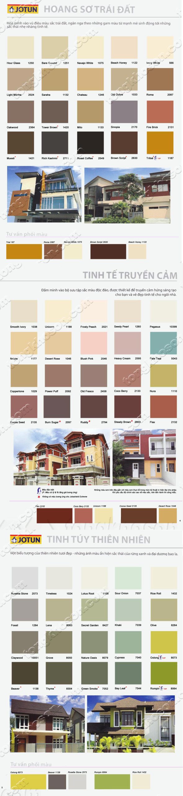 Bảng màu sơn Jotun Jotashield ngoại thất