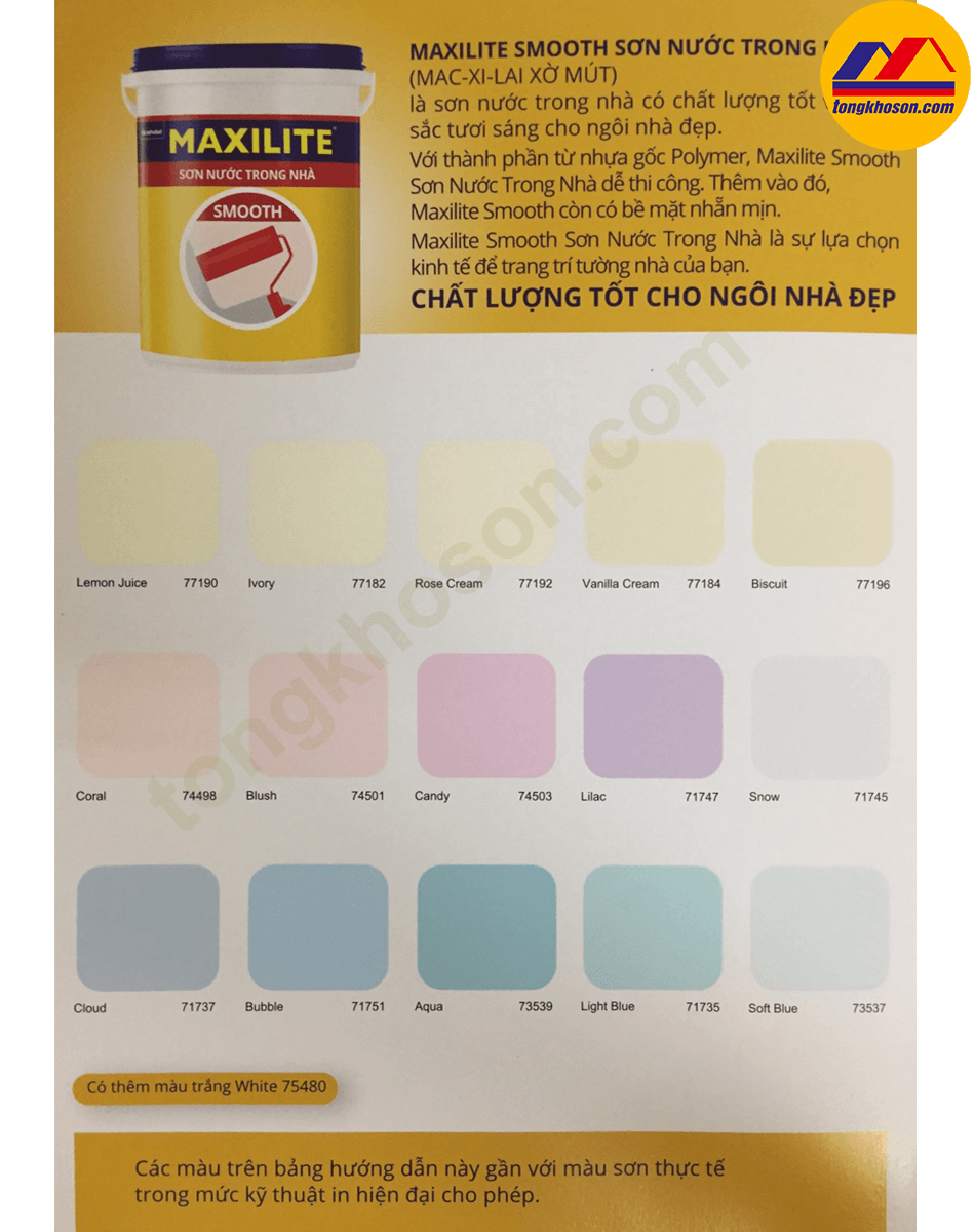 Bảng màu sơn Maxilite Smooth