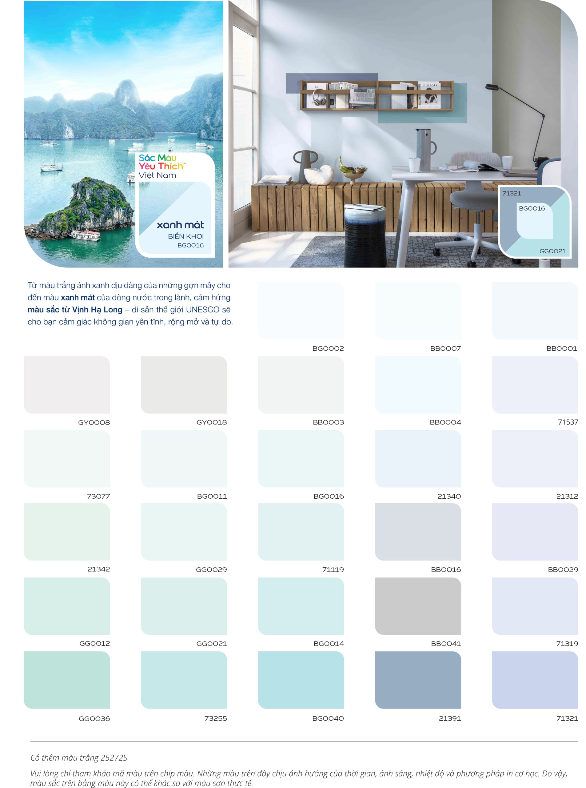 Bảng màu sơn Maxilite trong nhà