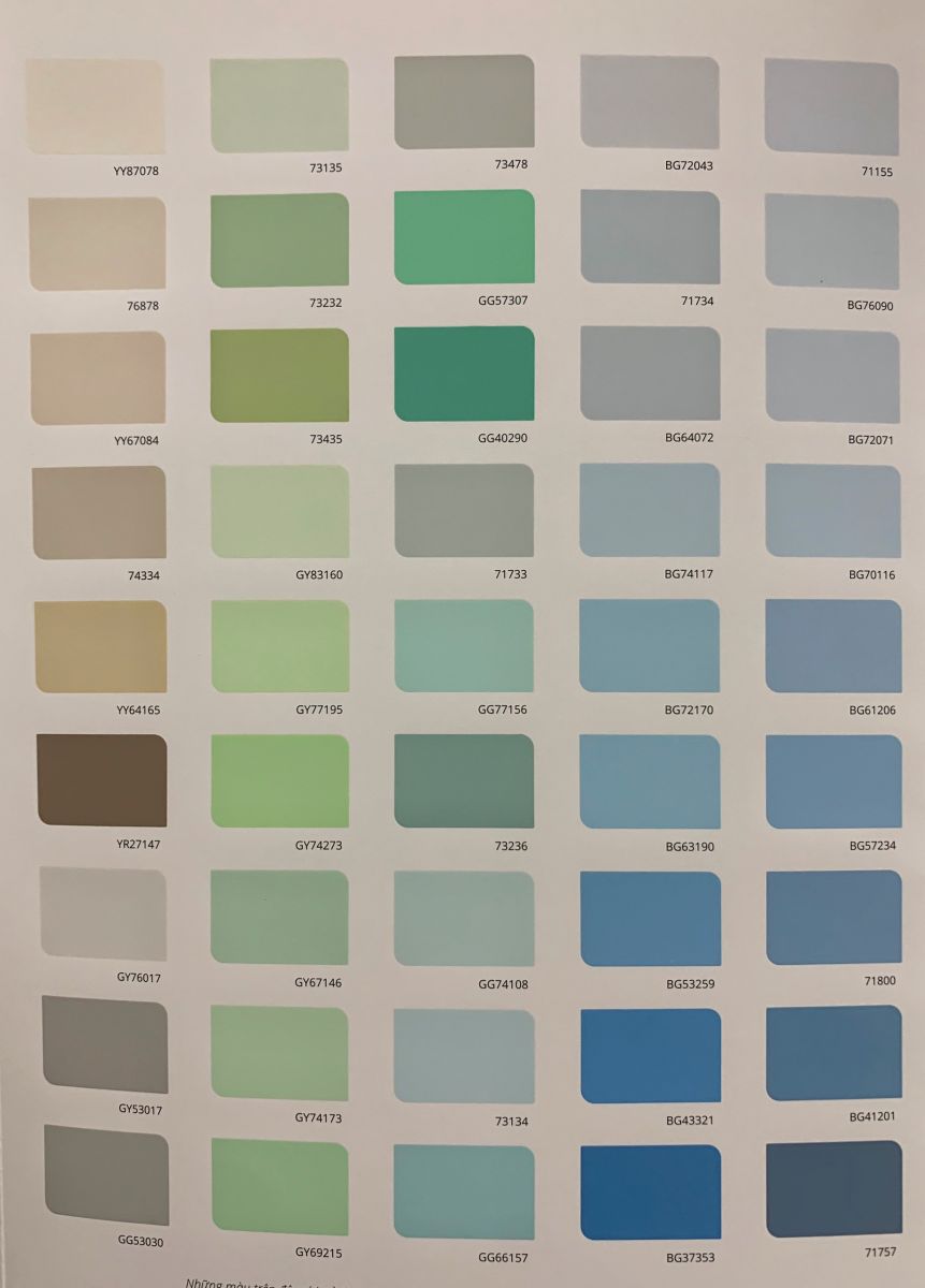 Bảng màu sơn nước ngoài trời Maxilite bề mặt bóng mờ