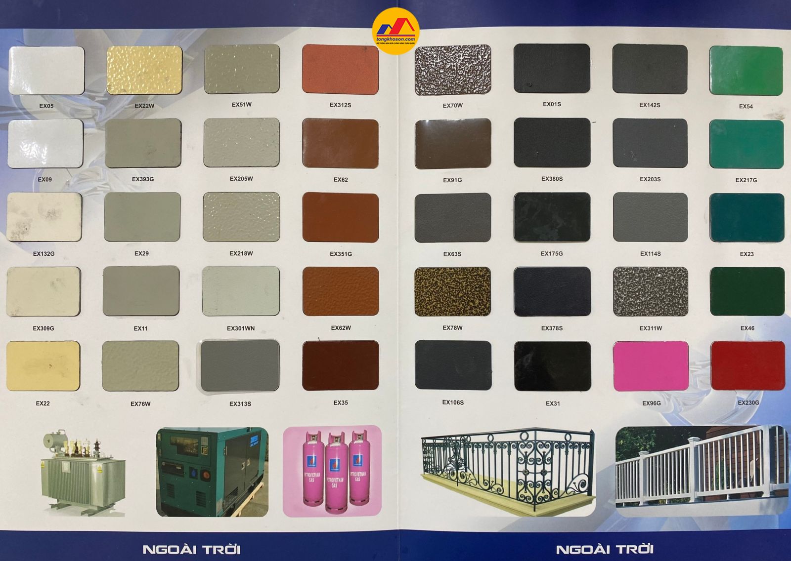 Bảng màu sơn tĩnh điện Joton Elex ngoài trời
