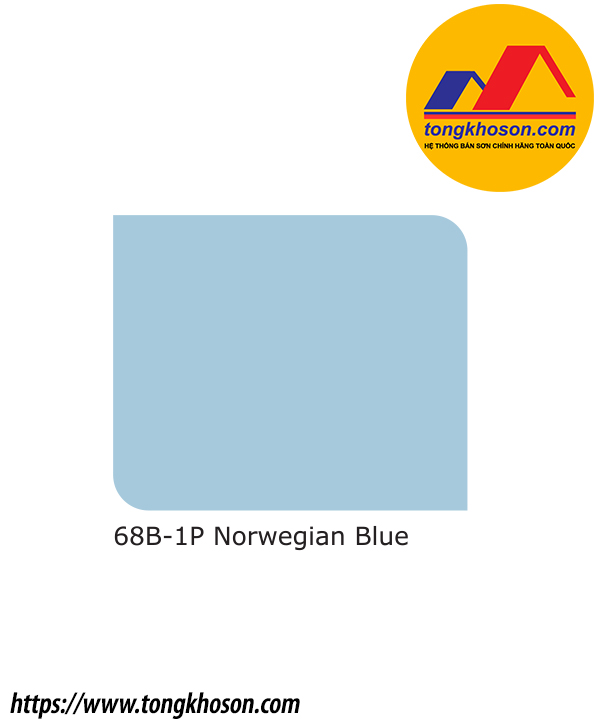 68B-1P Sơn Nippon Weathergard Plus+ mã màu 68B-1P Norwegian Blue sơn ngoại thất bóng