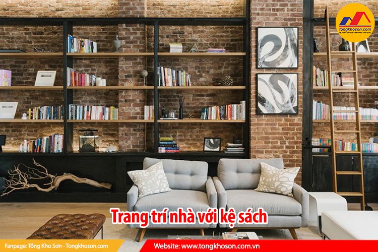 trang trí nhà với kệ sách