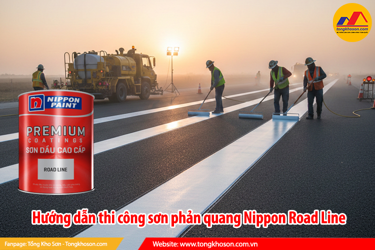 Hướng dẫn thi công sơn phản quang Nippon Road Line