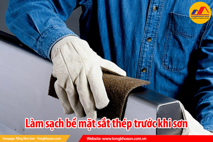 làm sạch bề mặt sắt thép trước khi sơn
