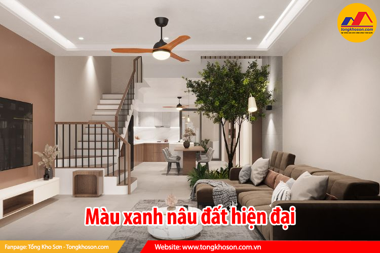 màu nâu đất hiện đại