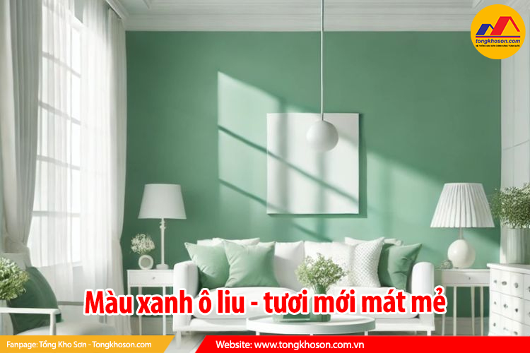 màu xanh ô liu tươi mới mát mẻ