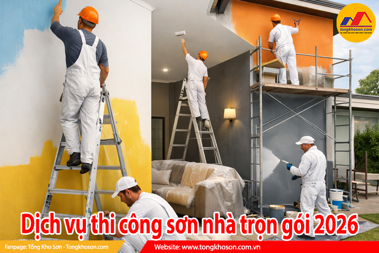 dịch vụ thi công sơn nhà trọn gói