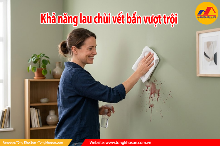 khả năng lau chùi vết bẩn vượt trội