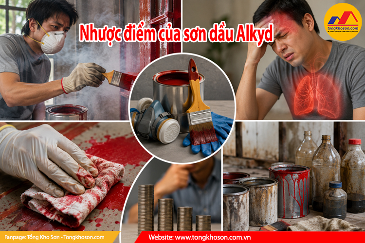 nhược điểm của sơn dầu alkyd