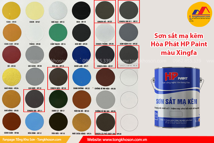 sơn sắt mạ kẽm hòa phát