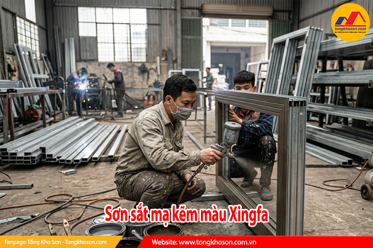 sơn sắt mạ kẽm màu xingfa