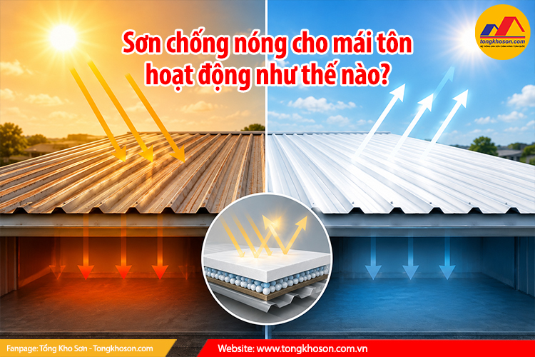 Sơn chống nóng cho mái tôn hoạt động như thế nào?