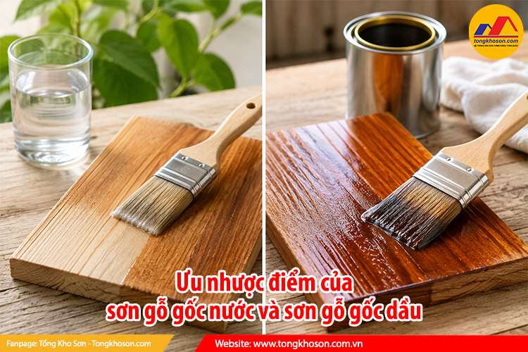 Ưu nhược điểm của sơn gỗ gốc nước và sơn gỗ gốc dầu