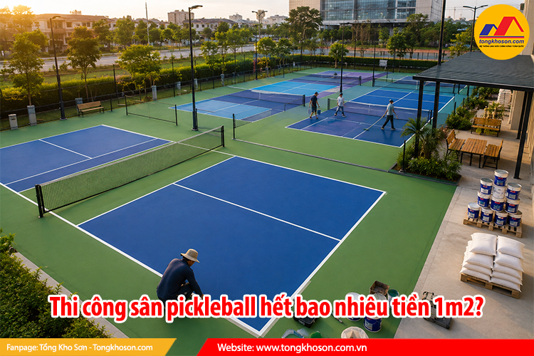 Thi công sân pickleball hết bao nhiêu tiền 1m2?