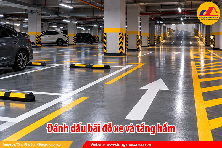 Đánh dấu bãi đỗ xe và tầng hầm