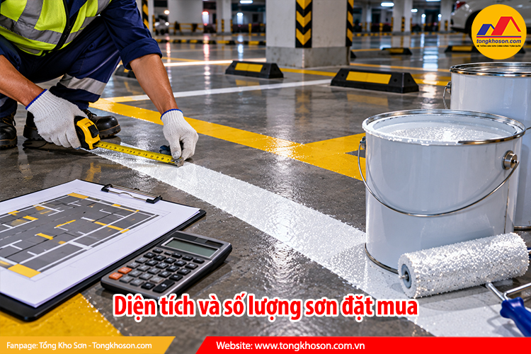 Diện tích và số lượng sơn đặt mua