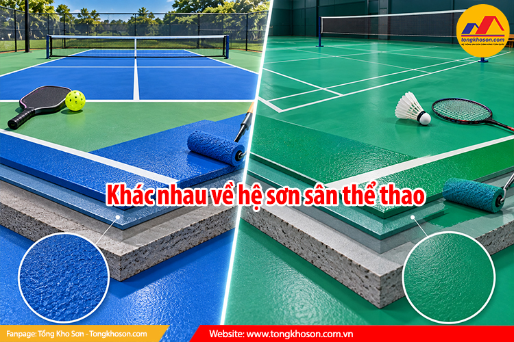 Khác nhau về hệ sơn sân thể thao