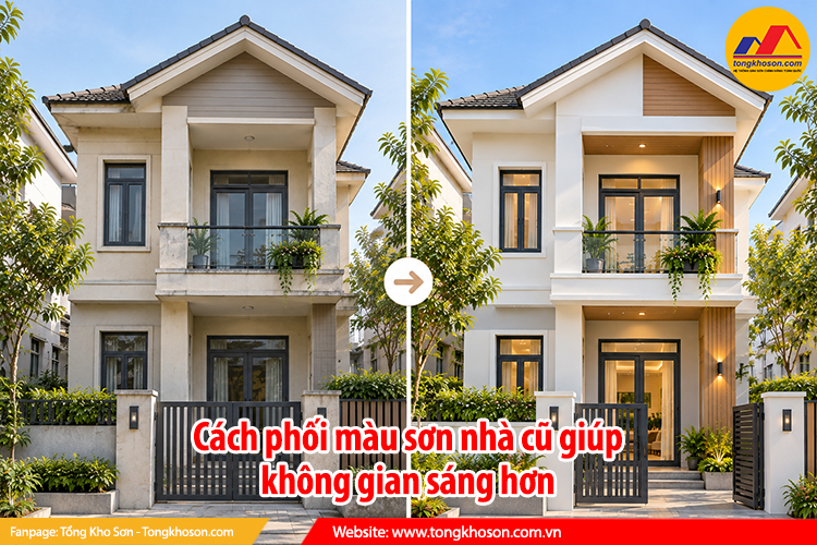 Cách phối màu sơn nhà cũ giúp không gian sáng hơn